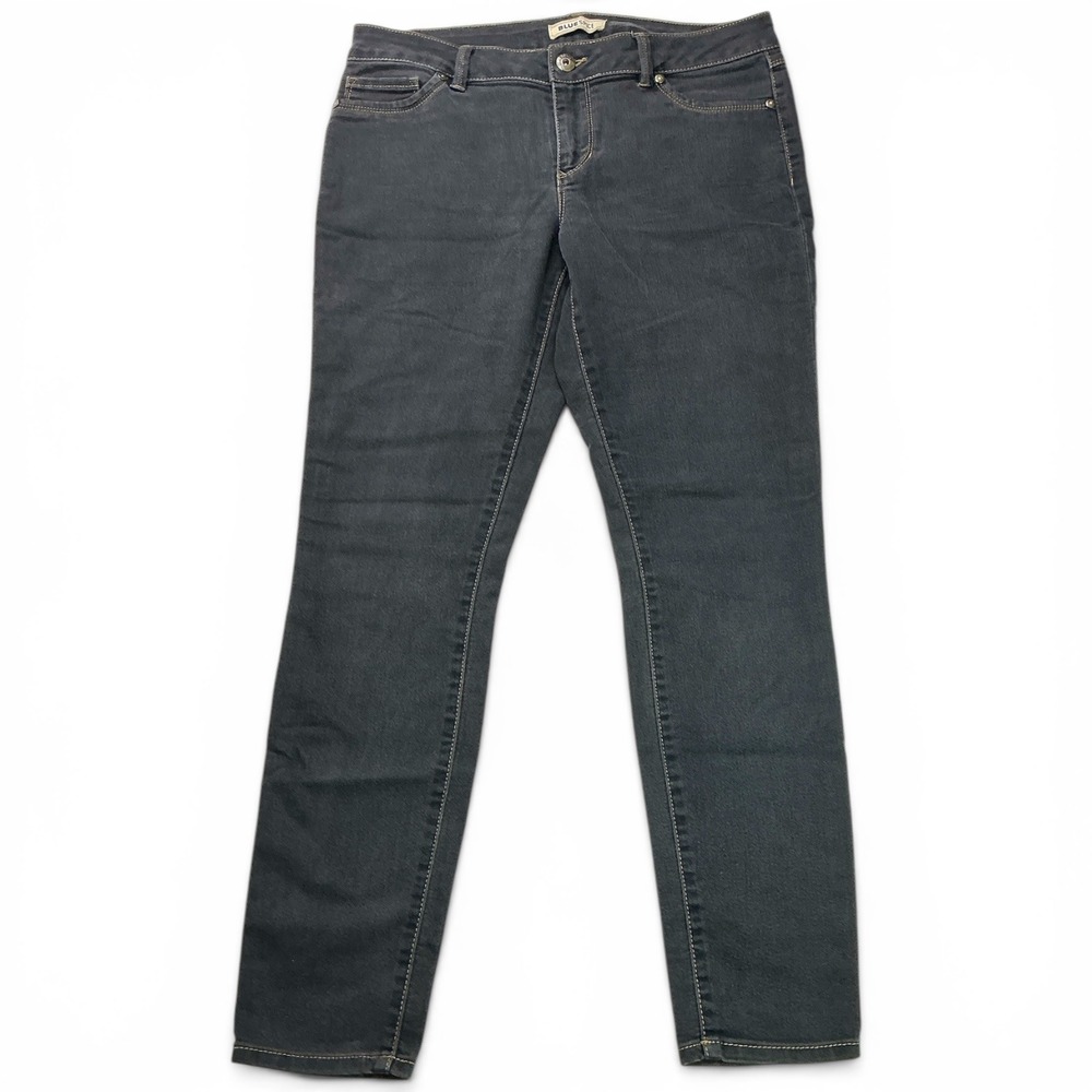 Blue Spice Charcoal Gray Skinny Jeans Women Size 11 Dark Wash Stretch Denim